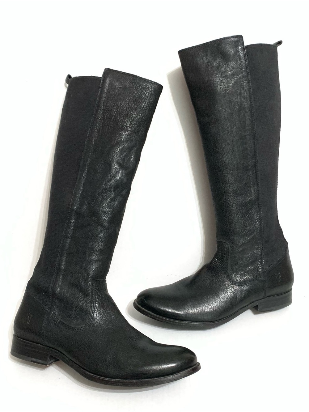 FRYE Molly Gore Black Leather Tall Riding Boots Women’s Size 10